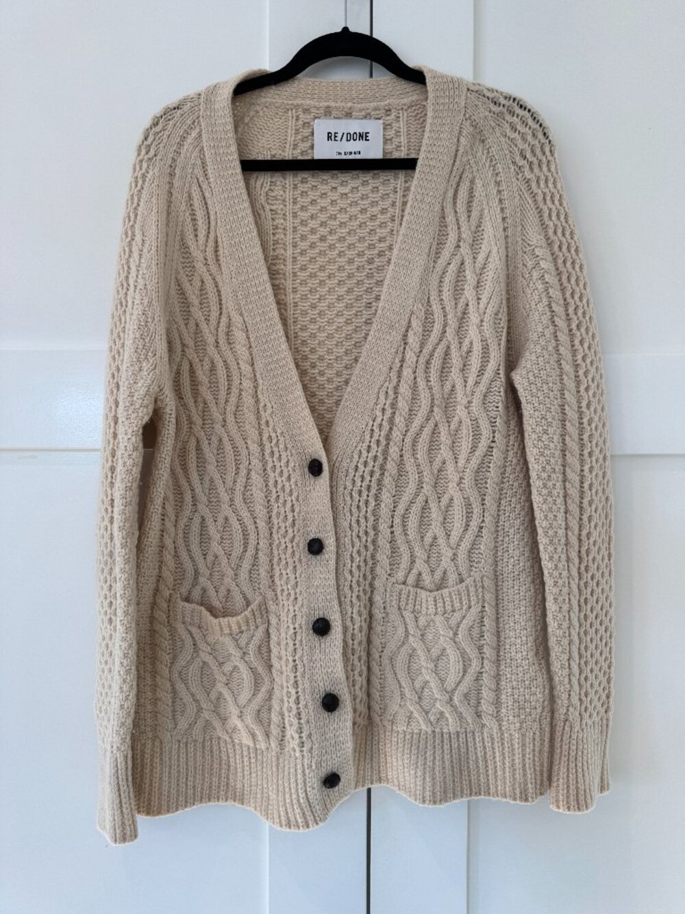 RE/DONE 50s Fisherman Cardigan Ivory Size Small - Picture 3 of 14